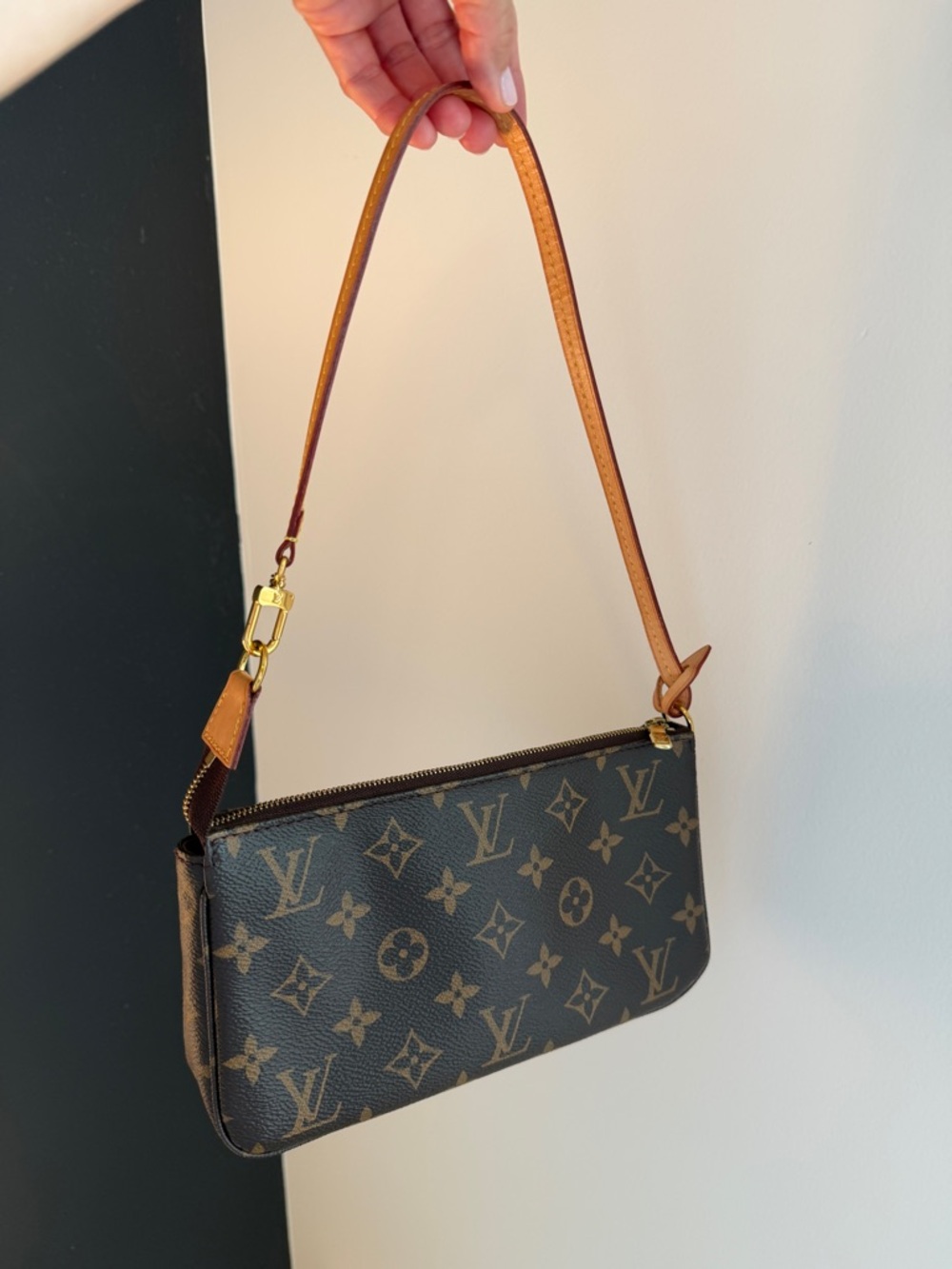 Louis Vuitton Monogram Canvas Mini Pochette in Brown and Tan - Picture 15 of 16